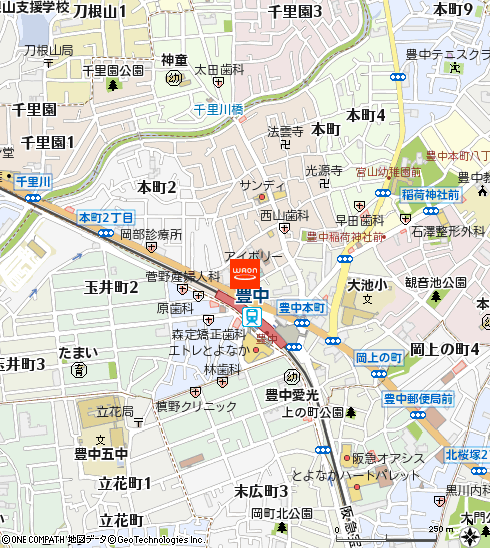 ダイエー豊中駅前店付近の地図